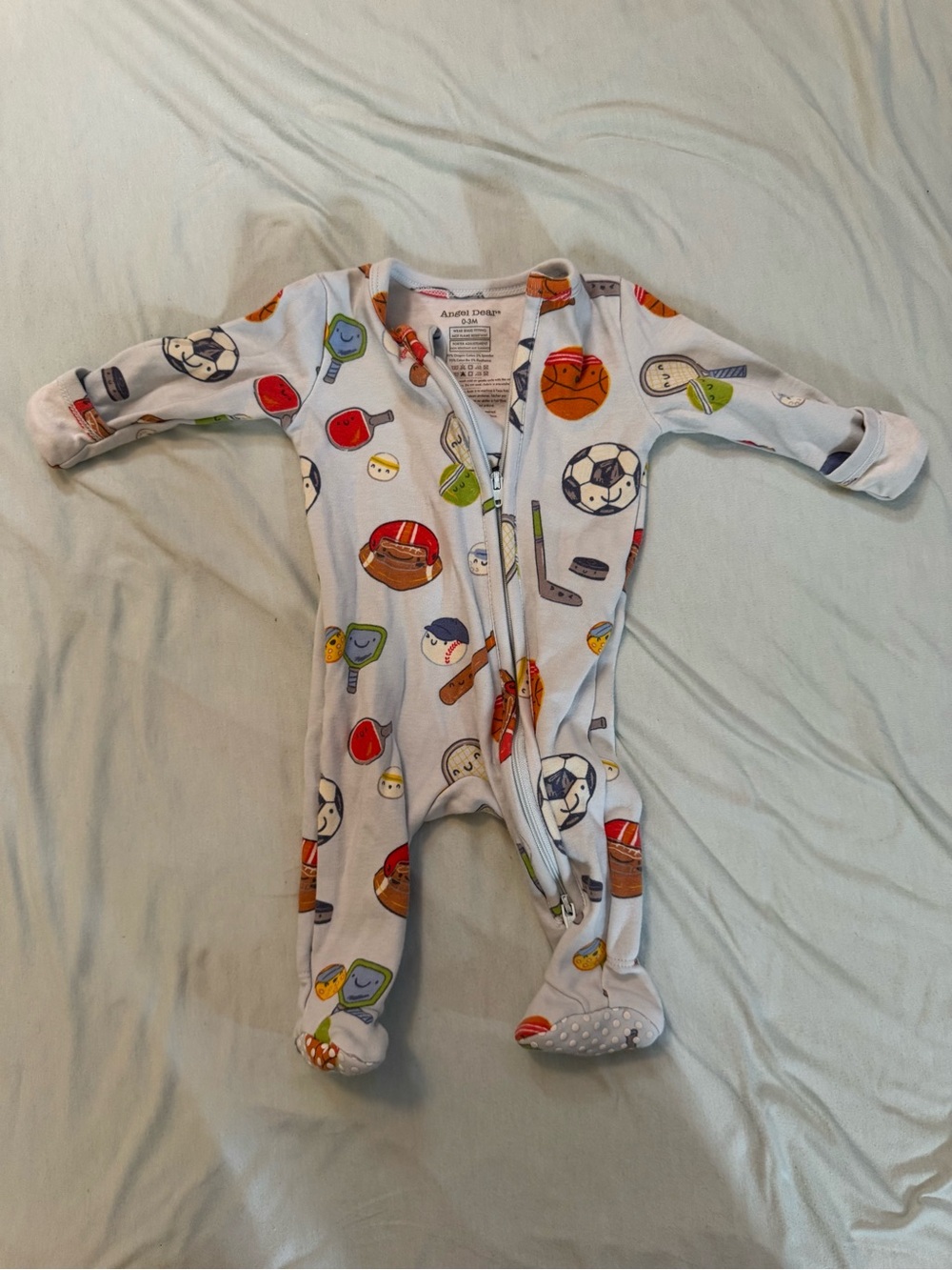 Angel Dear Sports characters Print Footed One-Piece Sleeper